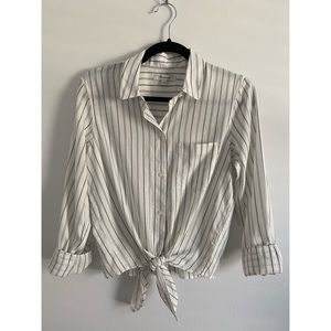 Madewell stripe tie-front top